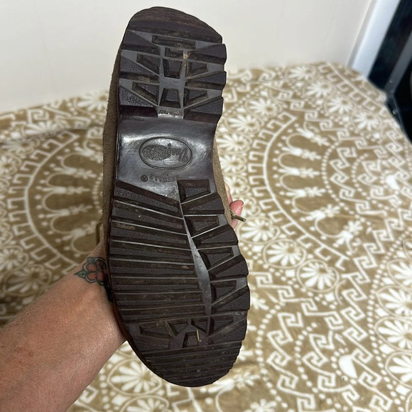 Vintage Vasque Womens Sz 7.5M Hiking Boot Beige Suede Skywalk 7546 Made in Italy - Picture 9 of 10